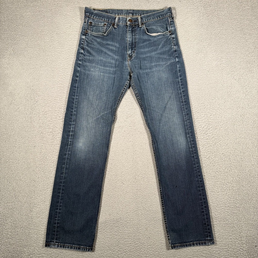 Levis Jeans Mens 32x32 Blue 505 Straight Fit Denim Casual Logo Preppy 5 Pocket